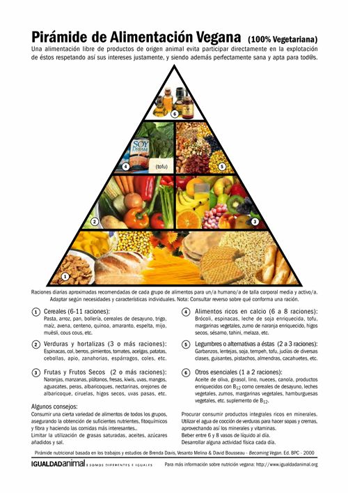 Pirámide de Alimentación Vegana de Igualdad Animal